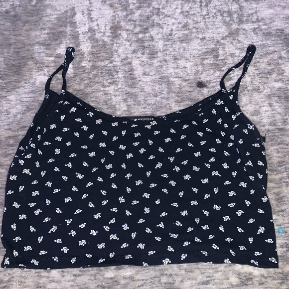 Brandy Melville navy floral tank top - Picture 1 of 2